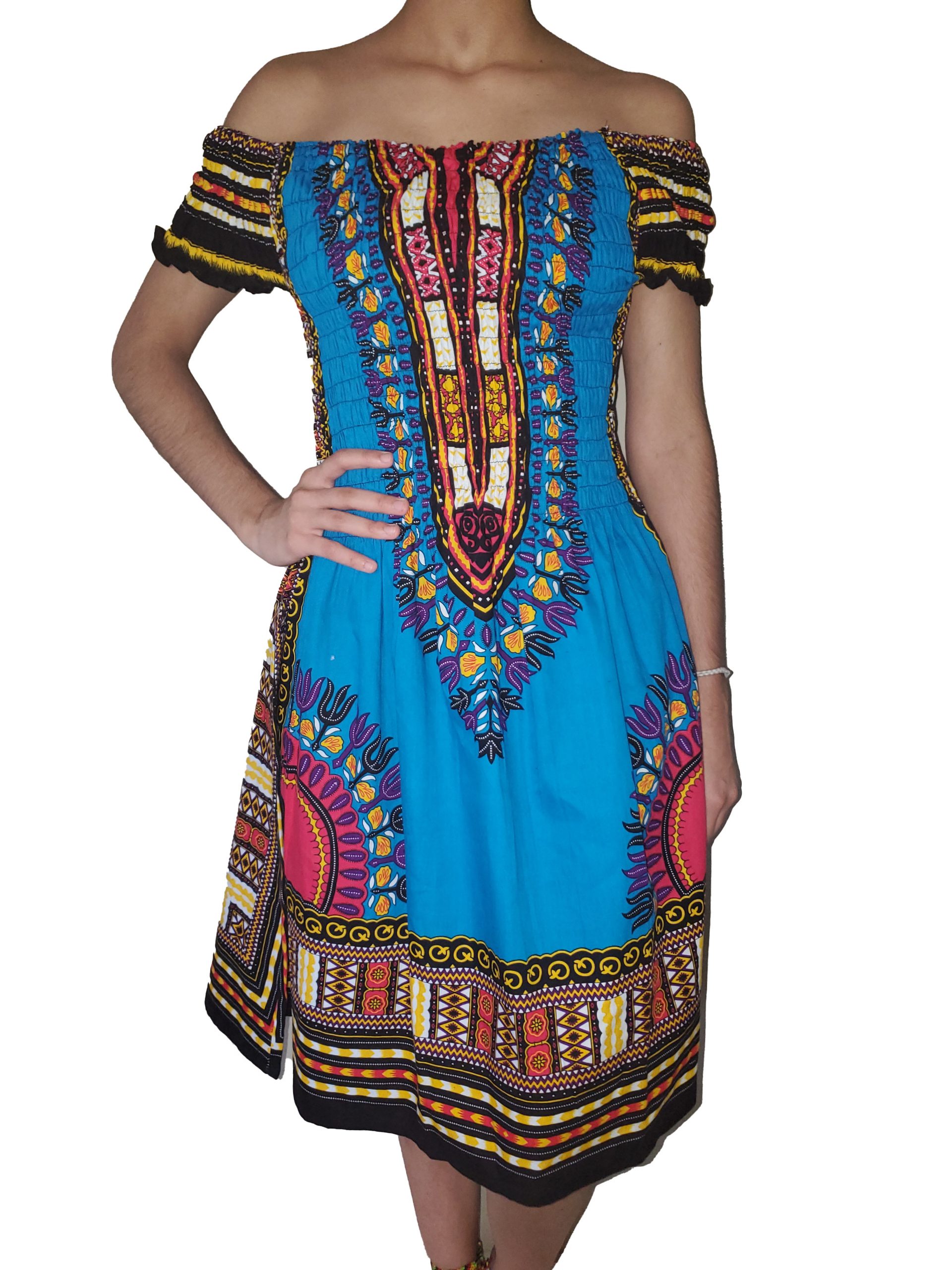 Off The Shoulder African Print Dashiki Dress Tootoolbay 