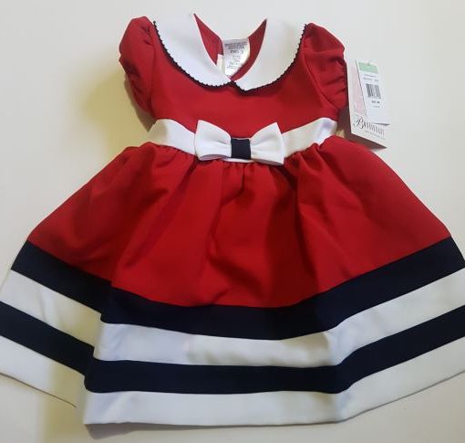 Bonnie Baby 18M red dress with black and white trimmings