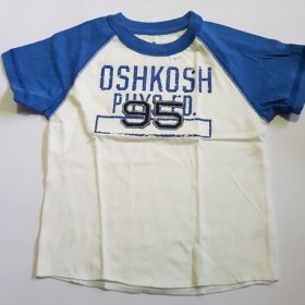 OshKosh 3T white t-shirt with blue sleeves