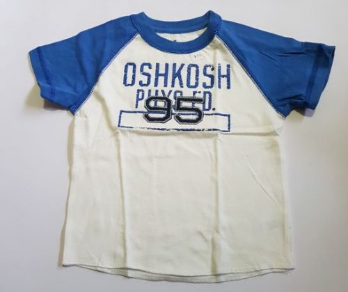 OshKosh 3T white t-shirt with blue sleeves â Tootoolbay