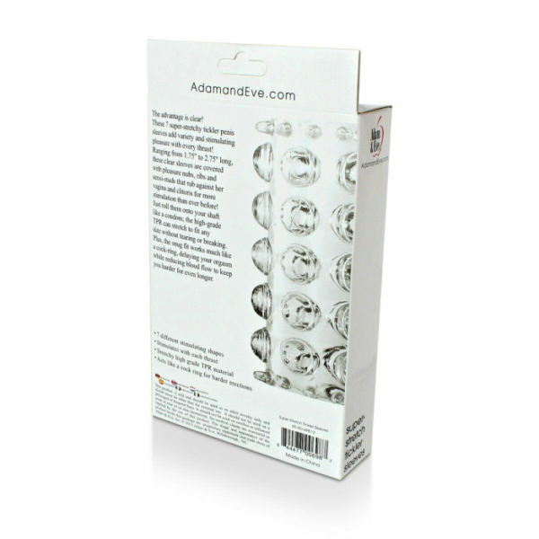 Alternative view of Adam & Eve - Super Stretch Tickler Sleeves: Set of 7