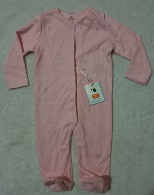 Mini Coco 3-6M pink long sleeve sleeper with flowers
