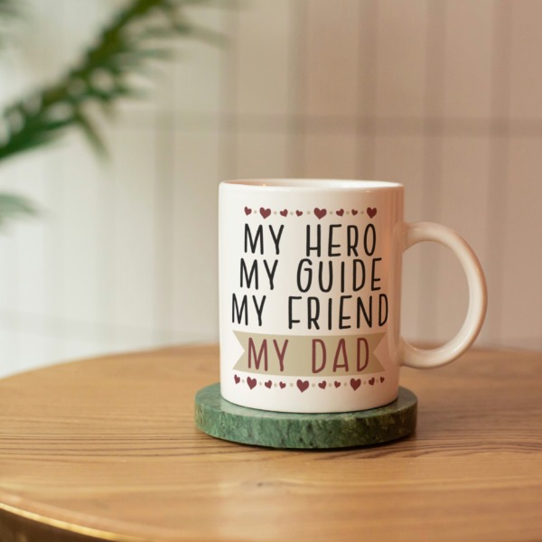 Father's Day Sublimation Mugs- my hero, my guide, my friend (11oz Mug)