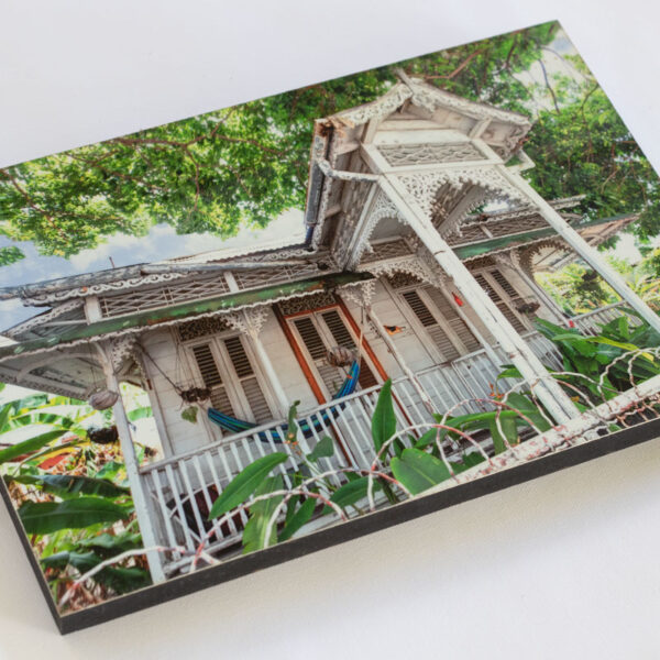 Block mounted Giclée Print of a wooden house in Woodbrook