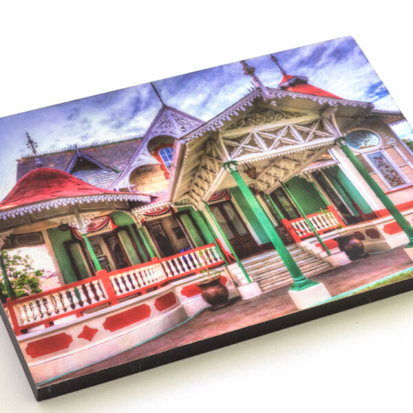 Block mounted Giclée Print of Boissiere House in Trinidad