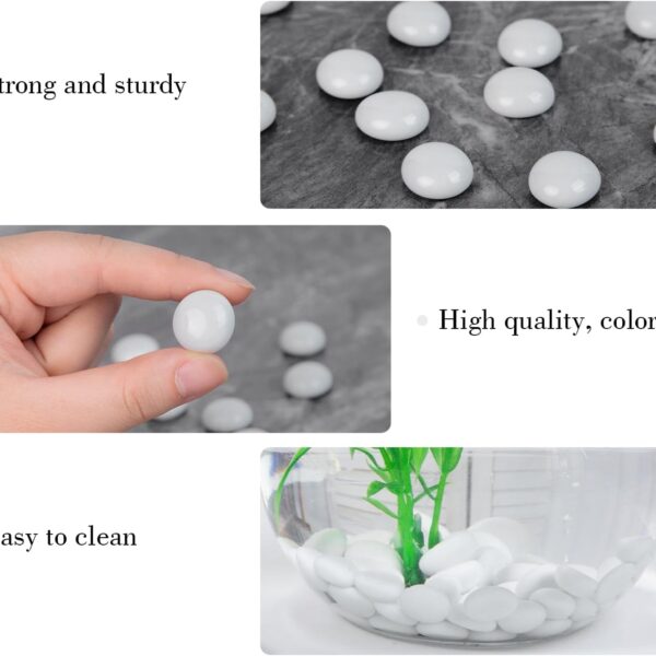 Alternative view of 55LB White Flat Glass Marbles, Decorative Marbles, 1-2 cm