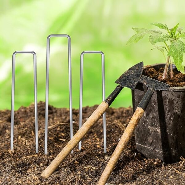 Alternative view of 100 Pcs 6-inch Garden Landscape Staples Stainless Steel Pins