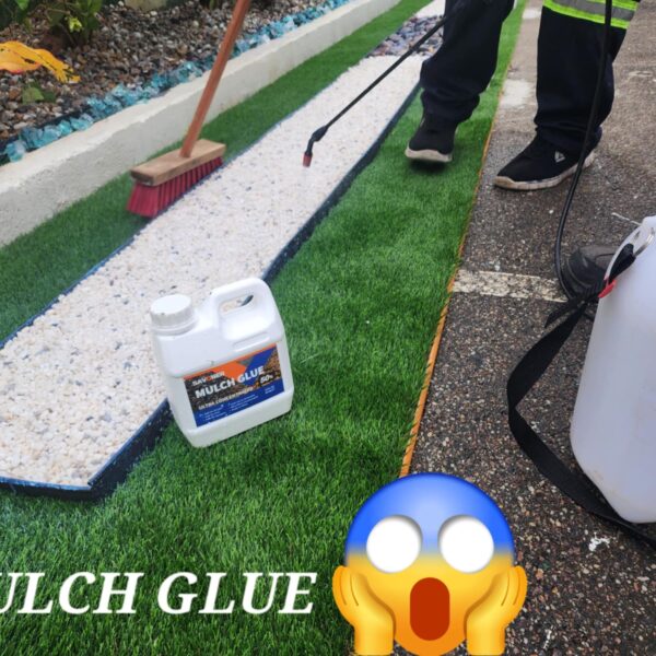 Mulch Glue, 1 Gal. Coverage 240 sq. ft. ideal for all types of cypress, pine, rubber mulch & pea gravel.