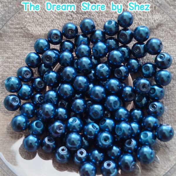 Teal 8mm Glass Pearl