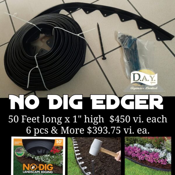 Heavy Duty No-Dig Landscape Edging - 50' Kit, Black