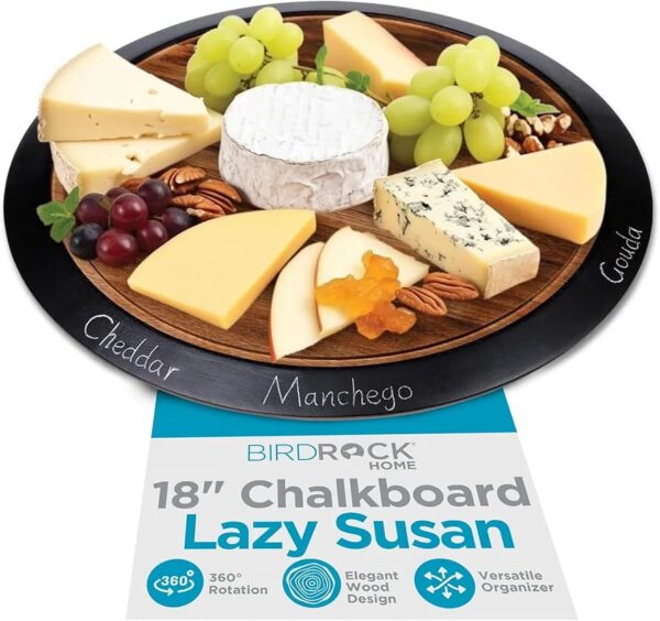 BIRDROCK HOME 18" Chalkboard Lazy Susan