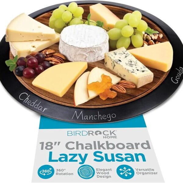 BIRDROCK HOME 18" Chalkboard Lazy Susan