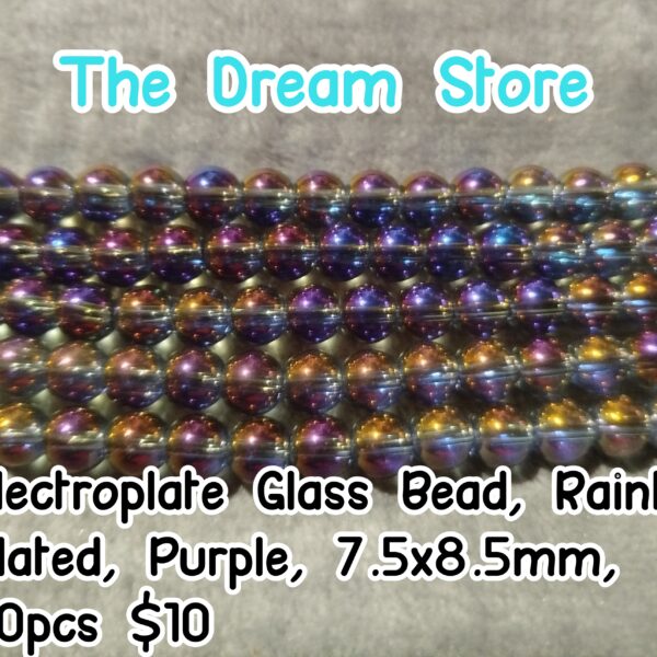 Purple Electroplated Glass Beads
