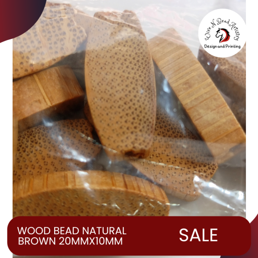 Wood Bead Bamboo Dark 20mm to10mm