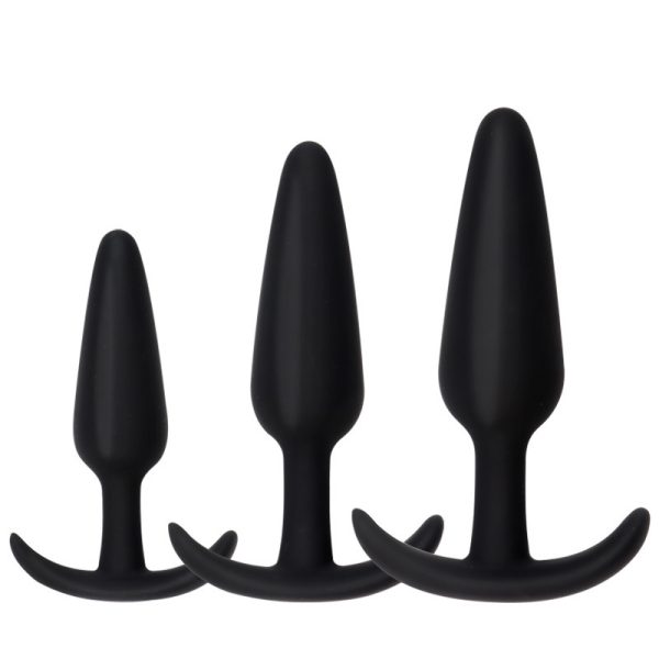 3 Piece Silicone Slim Anal Butt Plug Set