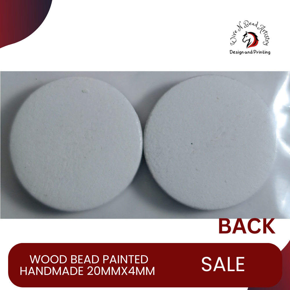 Wood Bead Painted Variety Pattern 20mmx4mm - Image 2