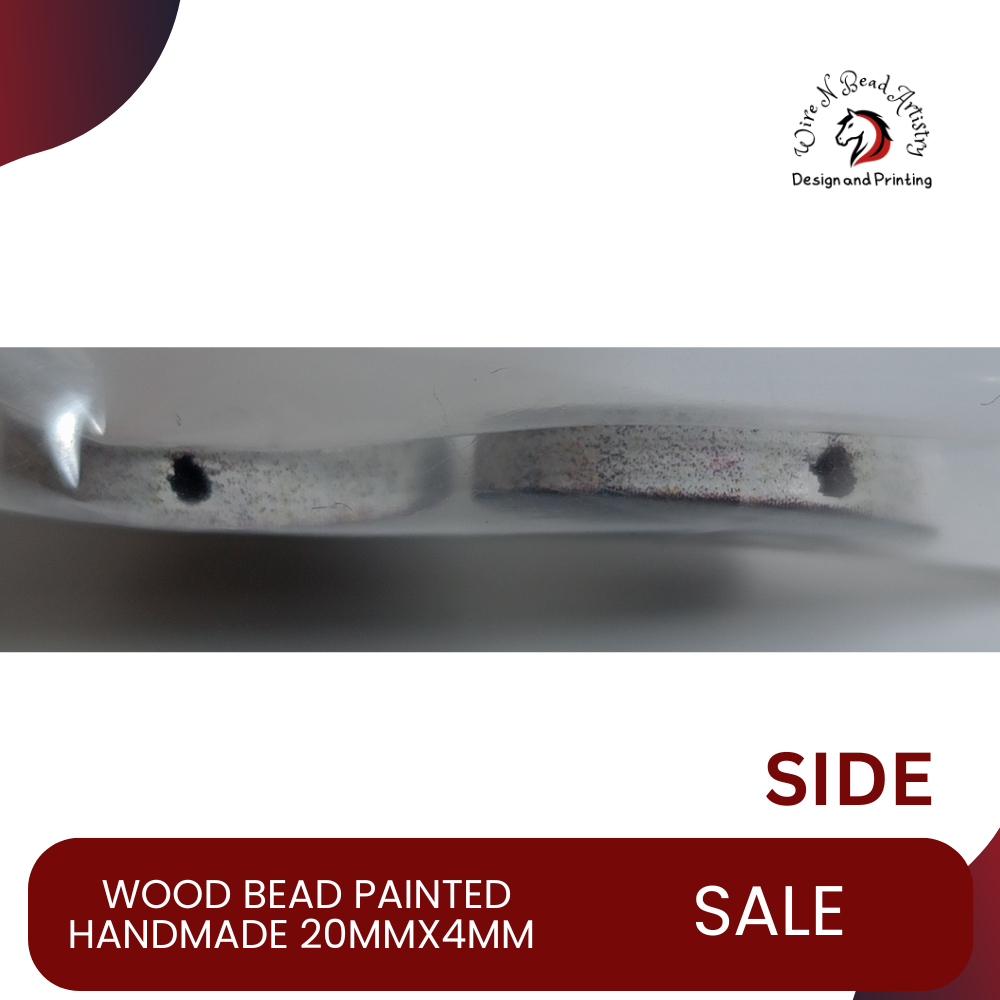 Wood Bead Painted Variety Pattern 20mmx4mm - Image 3