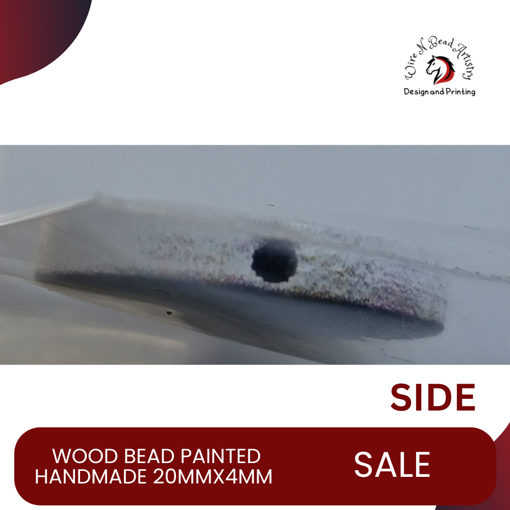 Wood Bead Painted Variety Pattern 20mmx4mm - Image 3