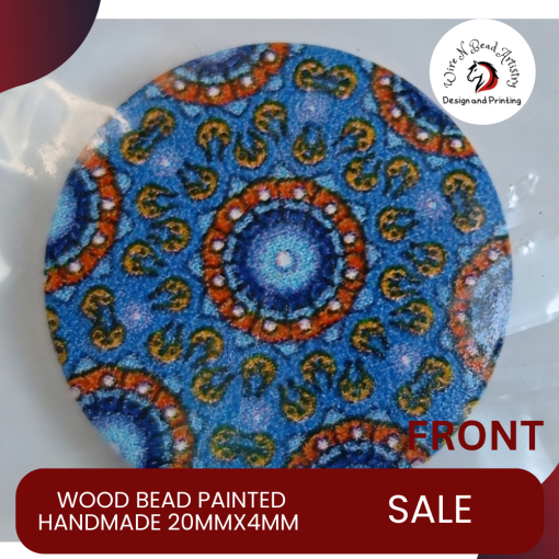 Wood Bead Painted Variety Pattern 20mmx4mm