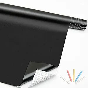 1 Roll Reusable Self-Adhesive Chalkboard Wall Matte Vinyl: 24x40 Inches Erasable Surface for Home, Office, Classroom