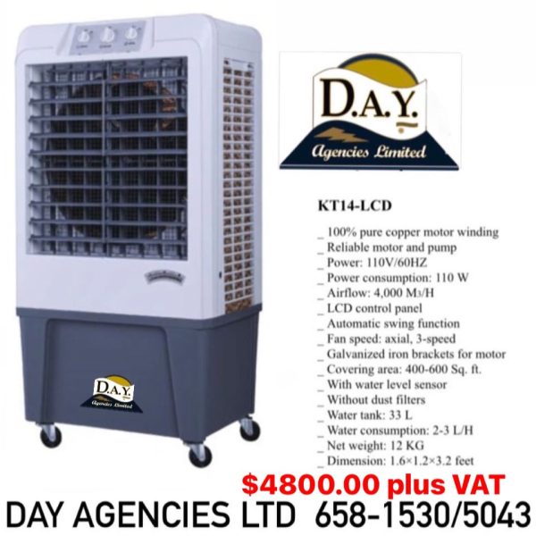 Alternative view of Portable Evaporative Air Cooler LCD 14