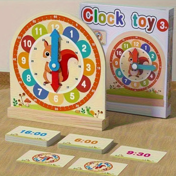 Wooden Clock Model for Math and Cognitive Skills Development