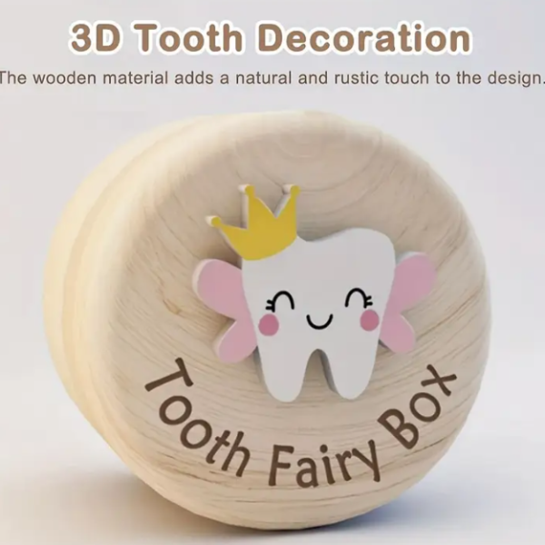 Alternative view of Wooden Tooth Fairy Box Storage for Keepsake