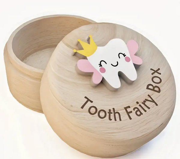 Wooden Tooth Fairy Box Storage for Keepsake