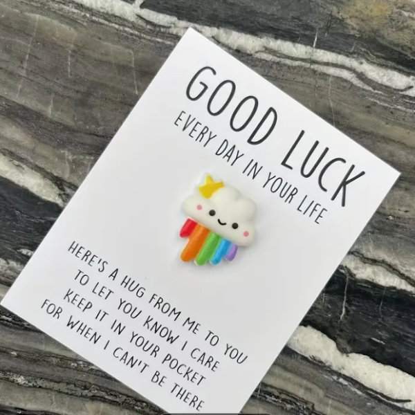 Pocket Hug with Encouragement Cards (Happy Face Cloud Rainbow)