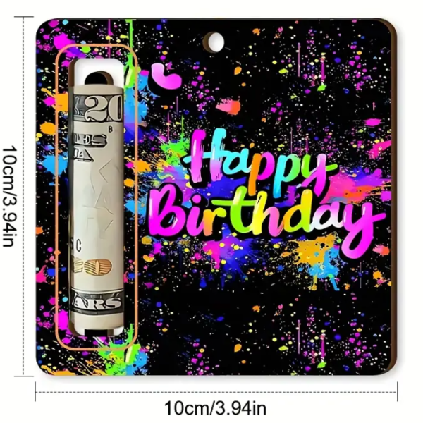 Alternative view of Happy Birthday Wooden Money Gift Card