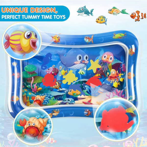 Inflatable Tummy Time Water Play Mat for Babies, Premium Sensory Toy for Infants & Toddlers 3–24 Months, Strengthen Neck & Muscle Development
