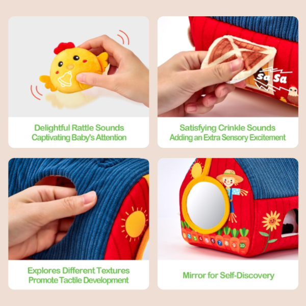 Alternative view of Surprise Barn Stuffed Farm Animals – Montessori Sensory Toy Set for Babies 6–12 Months