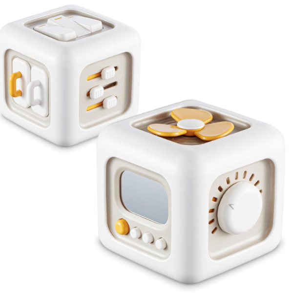 Busy Cube Toy for 1-Year-Old Boy | Montessori Sensory Toy for Toddlers 1–3 | Travel Fine Motor Skills Toy