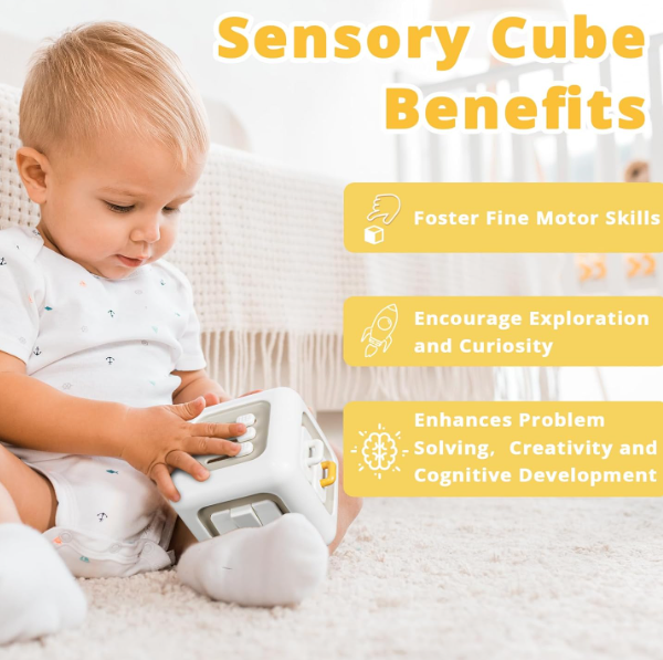 Alternative view of Busy Cube Toy for 1-Year-Old Boy | Montessori Sensory Toy for Toddlers 1–3 | Travel Fine Motor Skills Toy