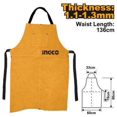 heat insulation, flame retardant, wear resistance, -The leather welding apron can effectively protect the front of the body, prevent welding spatter from splashing on clothes and skin.
