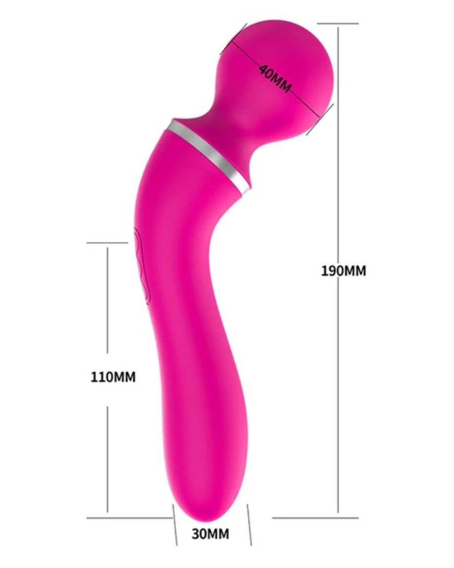 Wand Vibrator Set – Powerful Double Ended Vibrator with 3 Replaceable Heads - Image 2