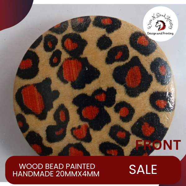 Wood Bead Painted Variety Pattern 20mmx4mm