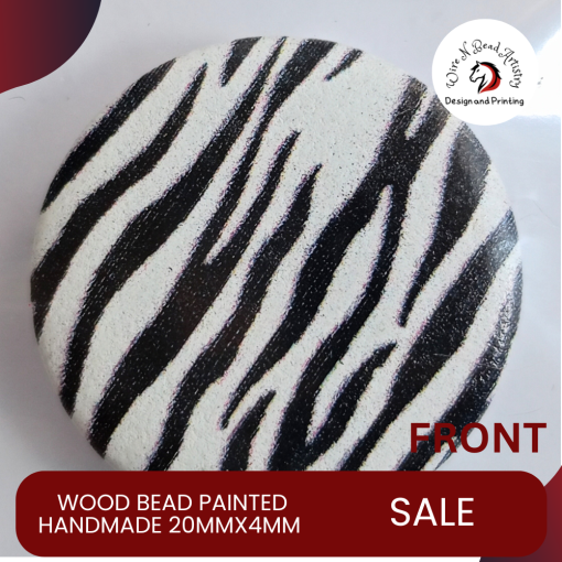 Wood Bead Painted Variety Pattern 20mmx4mm
