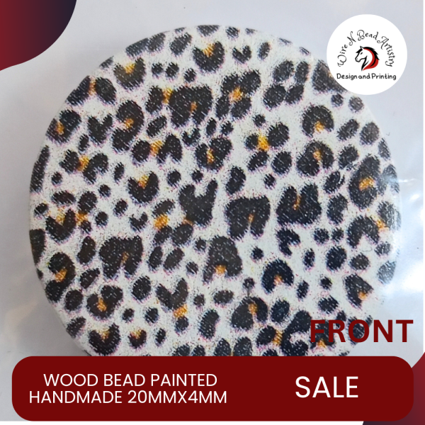 Wood Bead Painted Variety Pattern 20mmx4mm