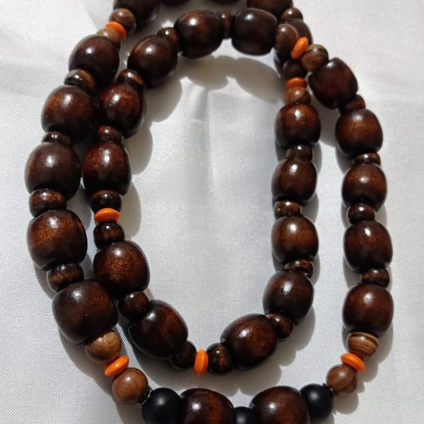 The Valor Men’s Collection | Wood & Onyx Beaded Necklace