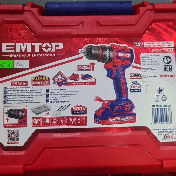Emtop cordless drill 20558