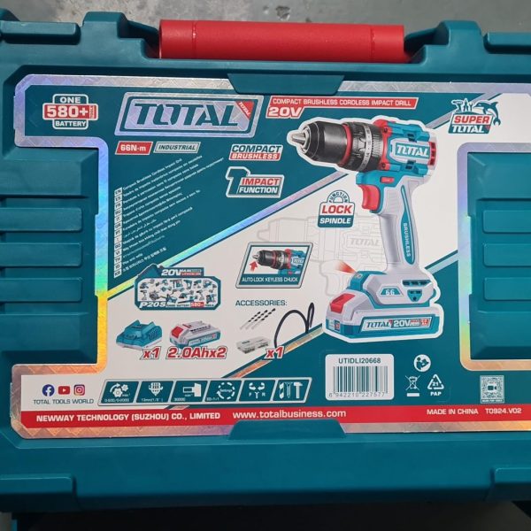 Total 20v cordless impact drill