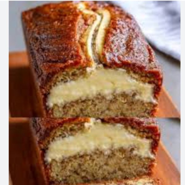 Cheesecake stuffed banana bread