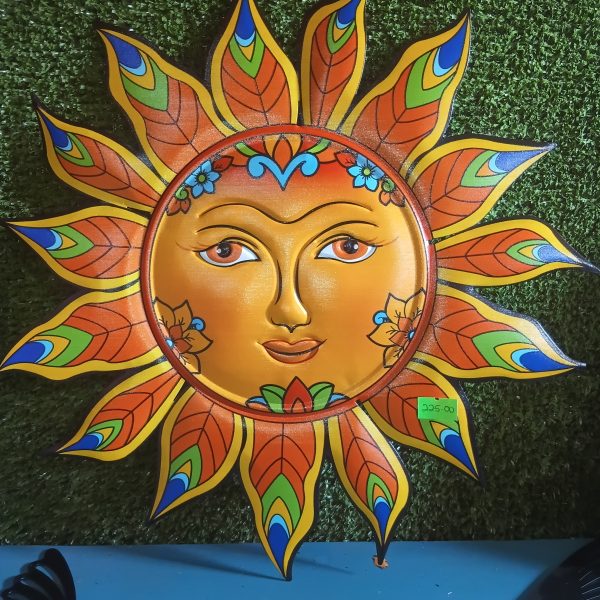 Alternative view of Metal Wall Art- Sun Face (13")