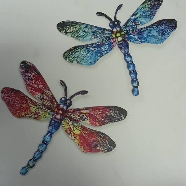 Metal Wall Art - Pair Dragonflies (7")