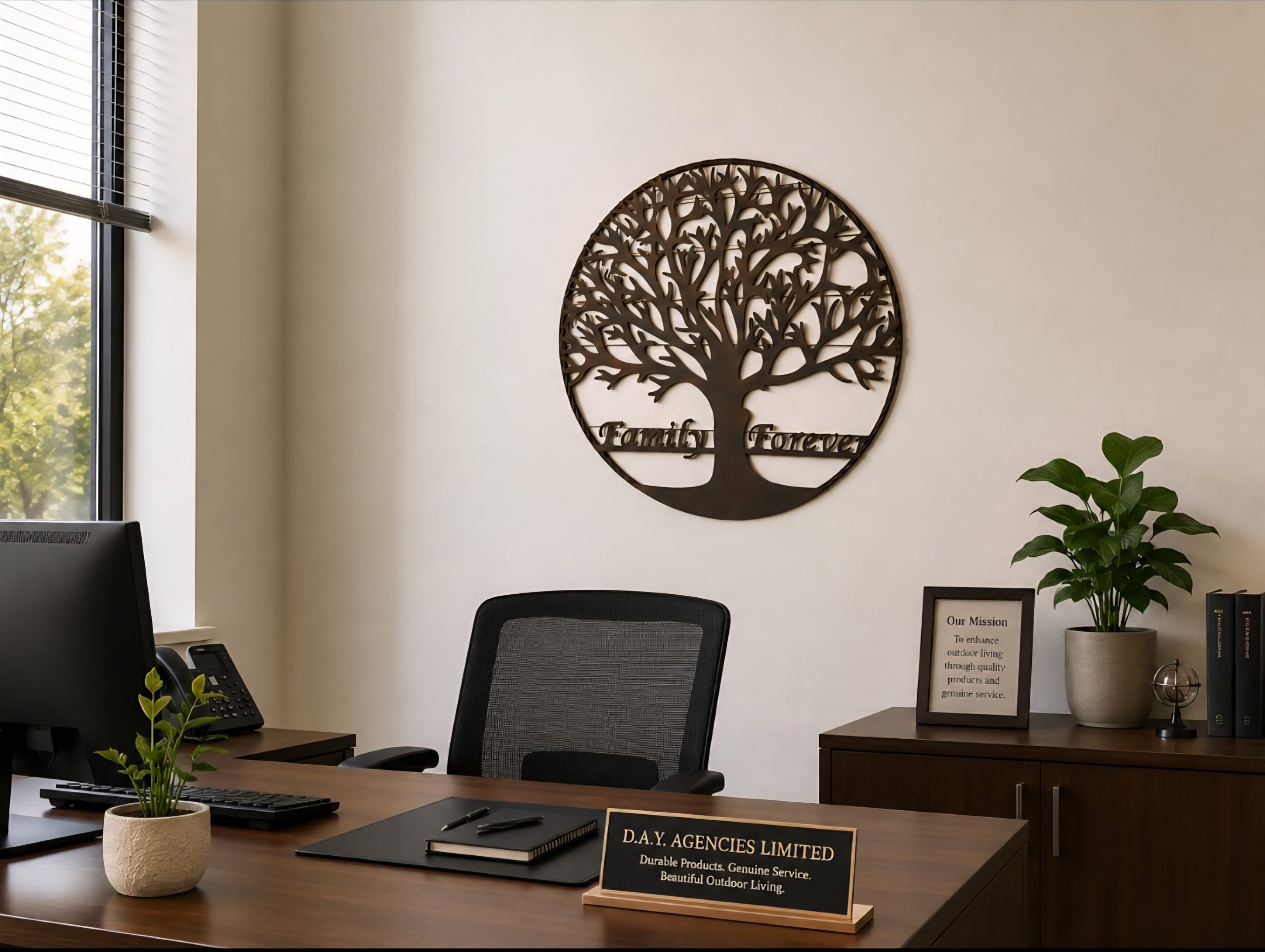 Metal Wall Art - Family Tree (24" Diameter) - Image 2