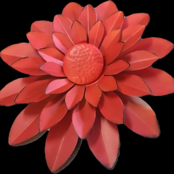Alternative view of Metal Wall Art - 3 Pieces 12" Flowers Set (Yellow, Burnt Orange, Blue)