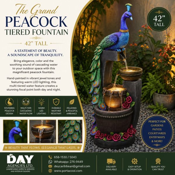 Alternative view of The Grand Peacock Tiered Fountain (42")