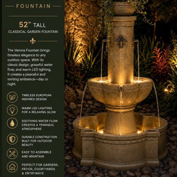 Alternative view of The Verona Fountain (52"H x 32"W)