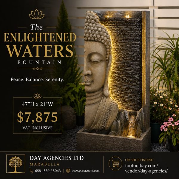 The Enlightened Waters Fountain (47"H x 21"W)